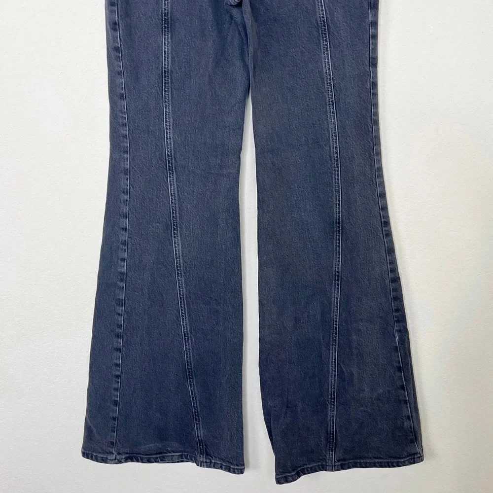Free‎ People Florence Black Gray Flare Jeans